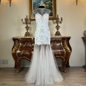 Meier Collection formal wedding Embroidery Rhinestone bodice evening prom dress